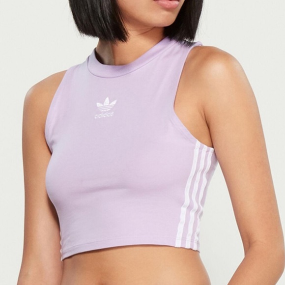 lilac adidas crop top